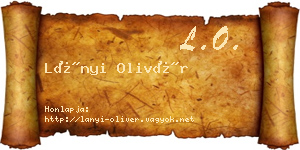 Lányi Olivér névjegykártya